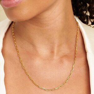 JAXXON Women's Paperclip Chain 3mm 14k Gold-Bonded